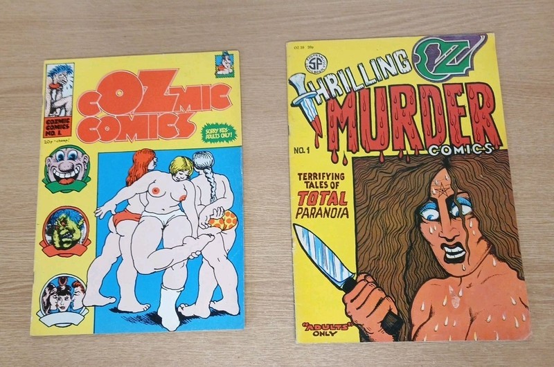 OZ, Cosmic Comics, Issue #1 (1972) and #39 «Thrilling Murder Comics» Adults Only