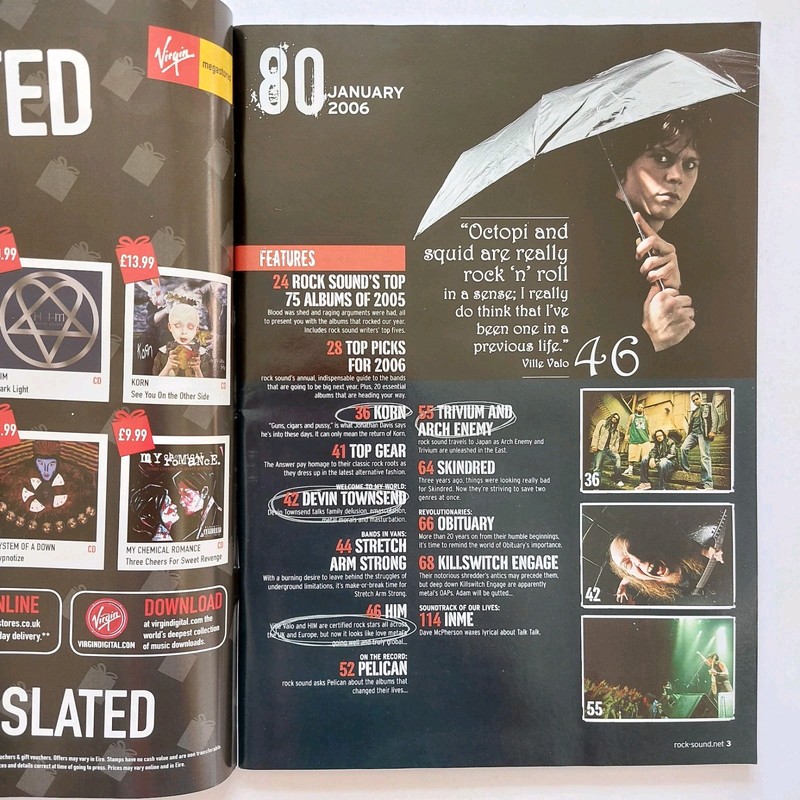 ROCK SOUND Magazine Issue 80 - HIM Fame? Insanity? Squids? + CD (JAN 2006) gallery