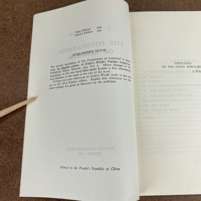 Stalin The Foundations Of Leninism 1975 Foreign Languages Press 2nd Edition gallery