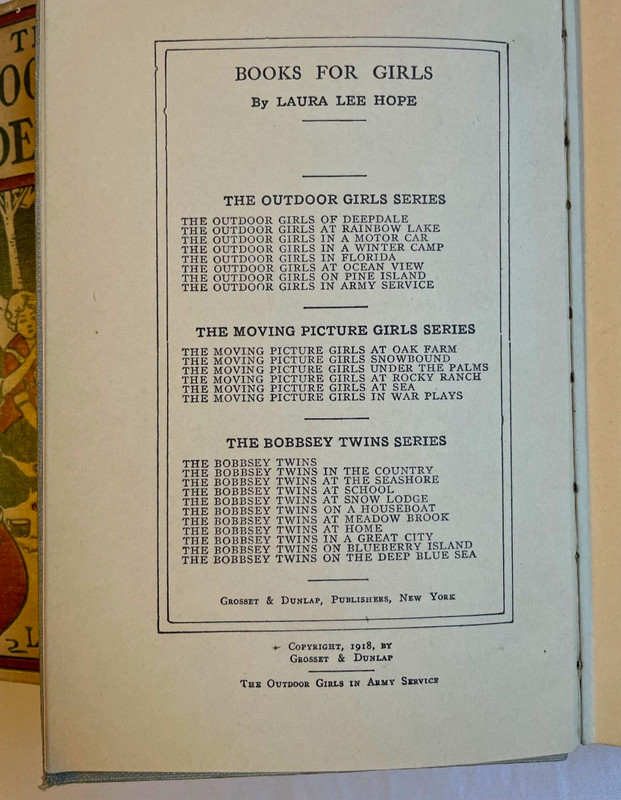 Lot of 4 Outdoor Girls Books Laura Lee Hope 1913–1918 Grosset Dunlap Illustrated gallery