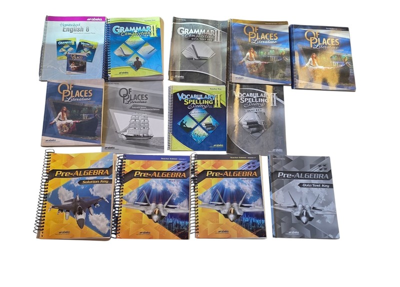 Abeka Grade 8 Homeschool Curriculum Lot English Literature Pre Algebra Teacher