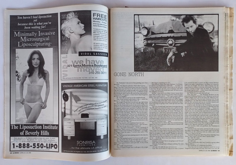 TOM WAITS - L.A. WEEKLY- COVER STORY / INTERVW - 195 PAGES - APRIL 23 - 29, 1999 gallery