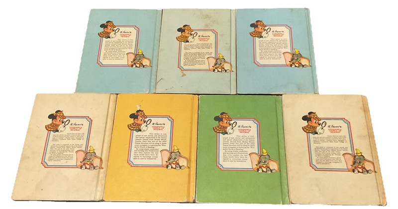 Lot of 7 Vintage Walt Disney “Wonderful World of Reading” Disney Books 70’s gallery