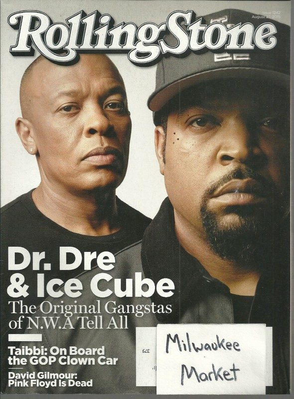Rolling Stone August 27 2015 Dr. Dre Ice Cube NWA David Gilmour Pink Floyd L@@K!