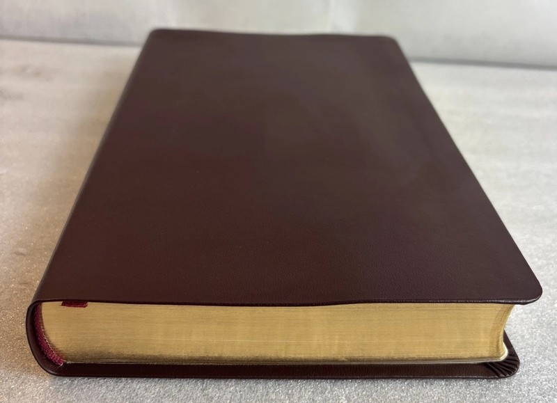 NCV Center Column Reference Bible Burgundy Bonded Leather Red Letter gallery