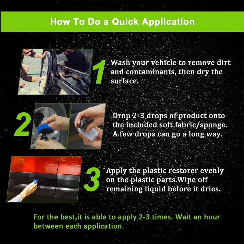 Versatile Plastic Restorer with Free Applicator - 60ml for Cars and Home Use gallery