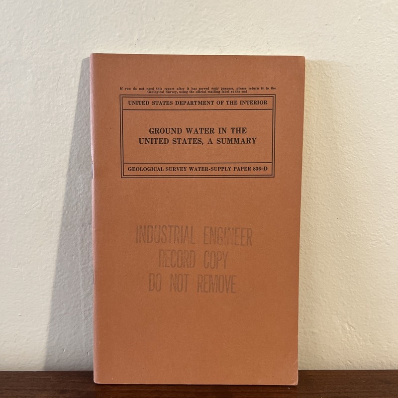 1948 Ground Water In The United States US Department Of The Interior
