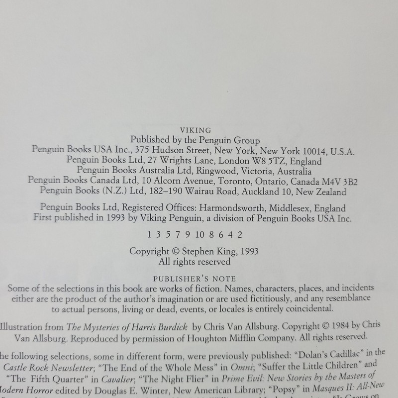 Nightmares & Dreamscapes - Stephen King 1993 First Printing HC/DJ gallery