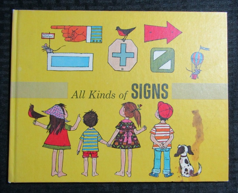 1970 ALL KINDS OF SIGNS Childrens Book by Seymour Reit HC VG 4.0 Golden Press