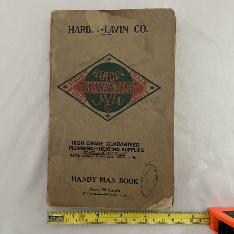 1918 Hardin Lavin Co Catalog Chicago Ill Plumbing Heating Handy Man Price Order