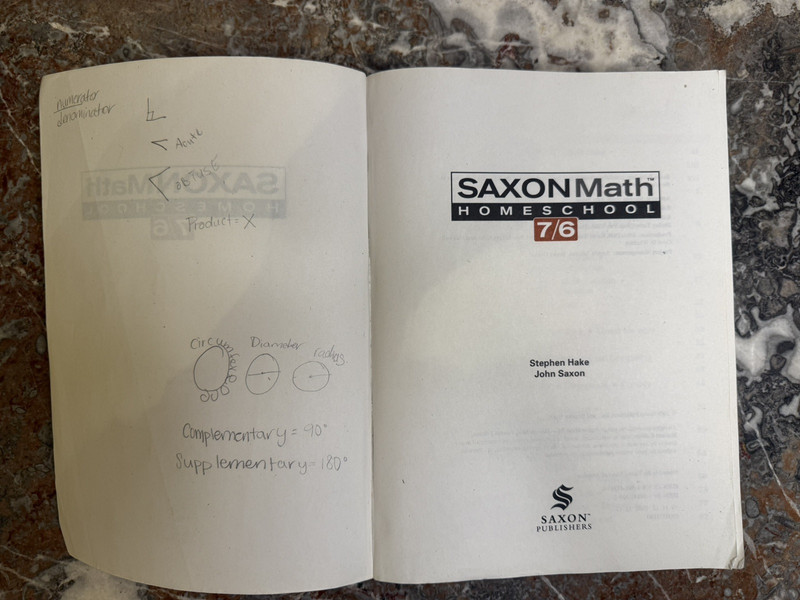 Saxon Math Homeschool 7/6 Textbook and Solutions Manual 2005 Softcover gallery
