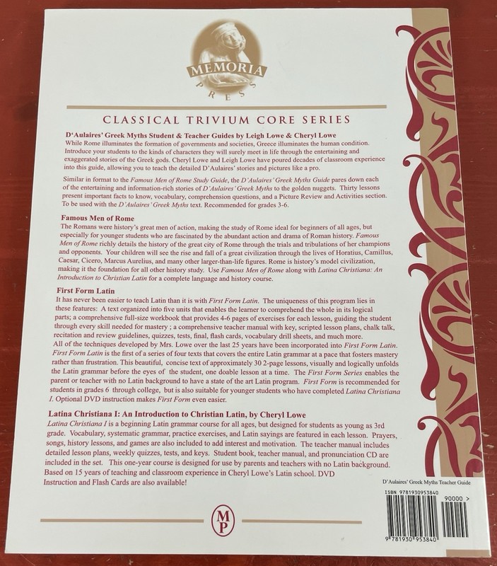 D'Aulaires' Greek Myths Teacher Guide by Cheryl Lowe & Leigh Lowe Paperback 2006 gallery