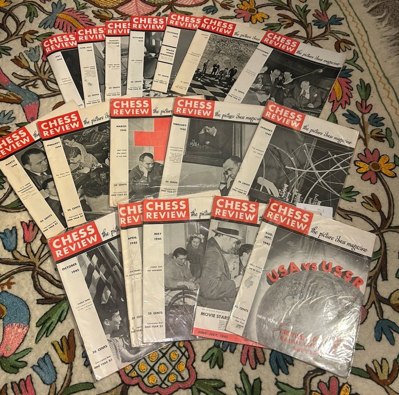 Chess Review The Picture Chess Magazine 1944 1945 17 Total Free Shipping