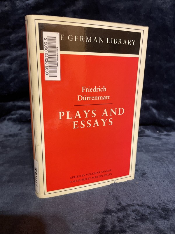 Friedrich Durrenmatt: Plays And Essays HCDJ 1982 The German Library #89 X-Lib