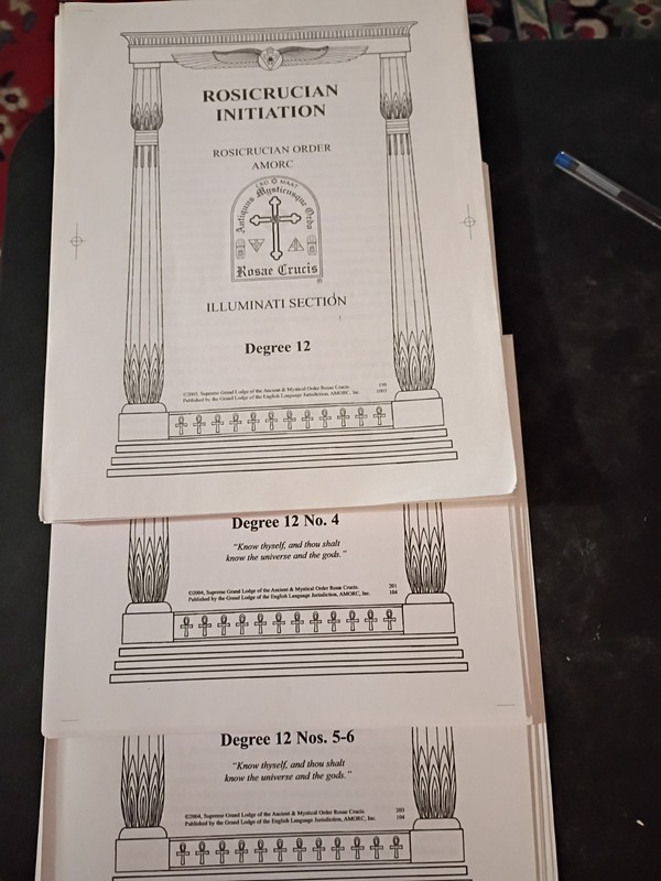 ROSICRUCIAN MONOGRAPHS DEGREE 12 INTIATION NO 1 THROUGH NO 6