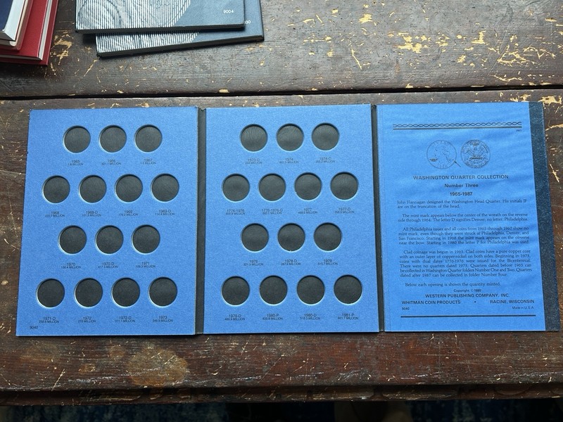 Lot of Yeoman Guide Red Books of U.S Coins 88 92 97 & Three Whitman Coin Folders gallery