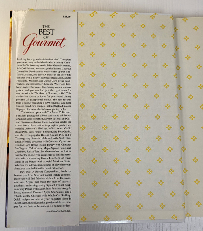 The Best of Gourmet, 1994 Edition by Gourmet Magazine Editors HC 344 Pages gallery
