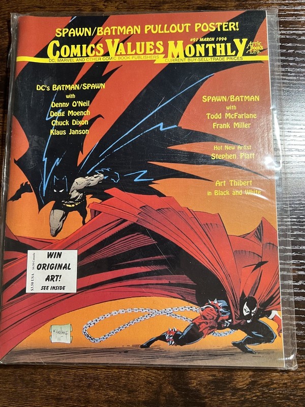 Comics Values Monthly #91 March 1994 Spawn Batman McFarlane Miller + Poster