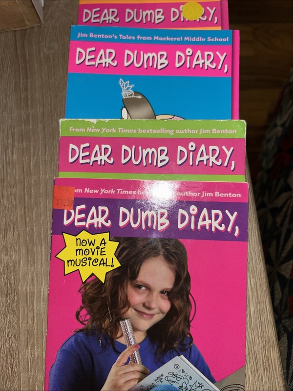 Lot Of 4 Dear Dumb Diary Books #1-4 Paperback Books Jim Benton & Our Dumb Diary