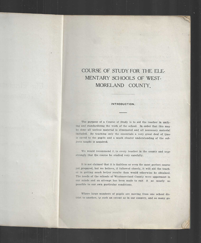 vtg A COURSE OF STUDY FOR THE ELementary Schools of Westomoreland County PB 1918 gallery