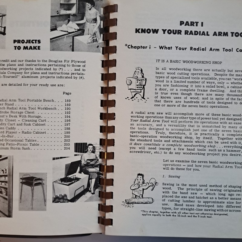 Craftsman VTG Sears MCM Radial Arm Tools Guide Woodworking Projects Illustrated gallery