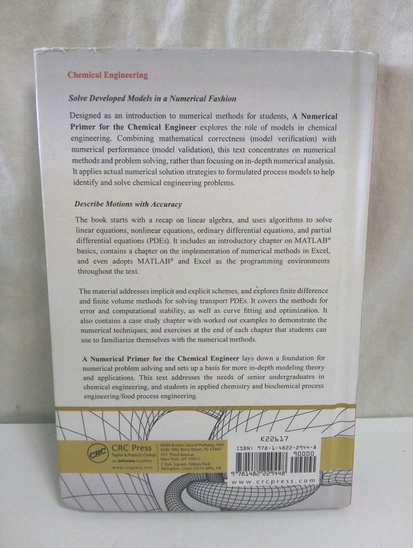 A Numerical Primer for the Chemical Engineer Hardcover, by Zondervan Edwin gallery