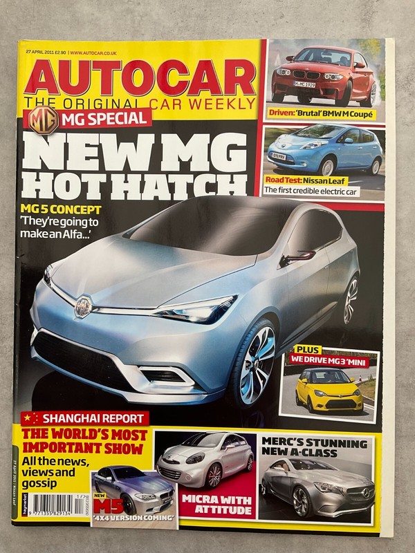 Autocar Magazine – 27 April 2011 – Leaf, Corsa, CLS250, R8, Mini, MG 3, 1 Series