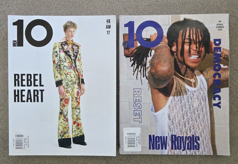 Lot (2) UK TEN 10 MEN MAGAZINE #46 & #49 Fashion Style Design Rebel Heart HTF