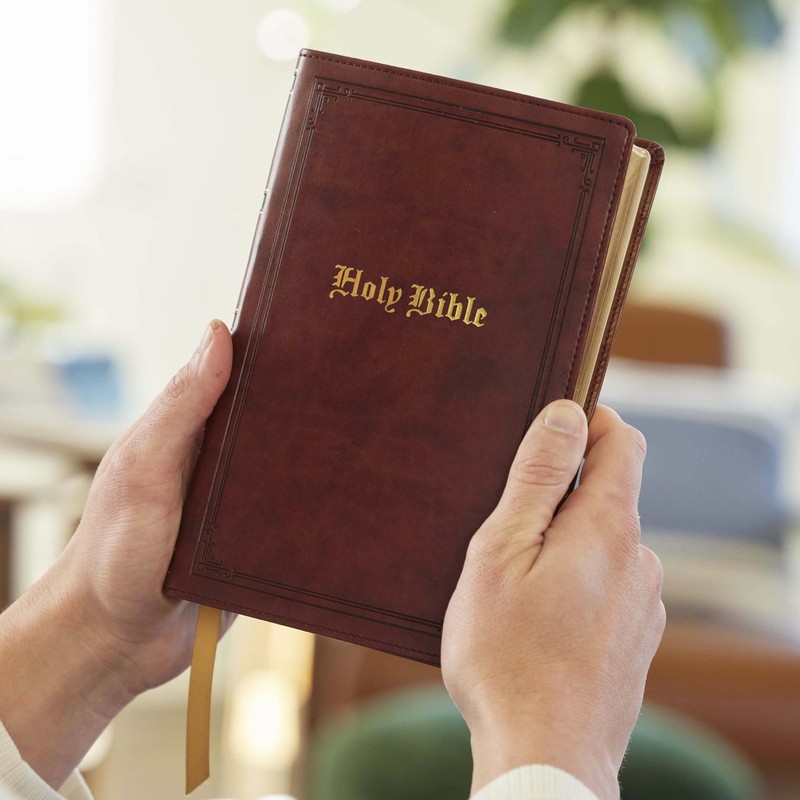 KJV Holy Bible: Personal Size Giant Print, Brown Leathersoft, Red Letter,... gallery