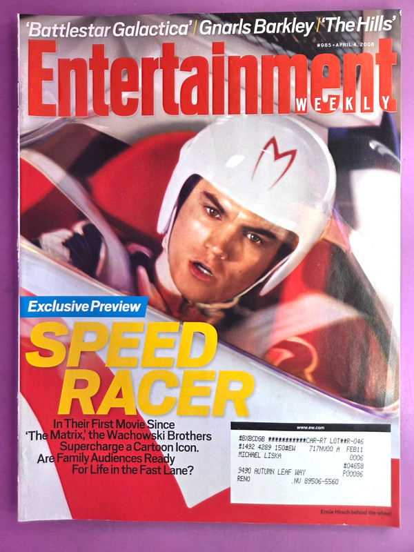 Entertainment Weekly APRIL 2008 #985 SPEED RACER