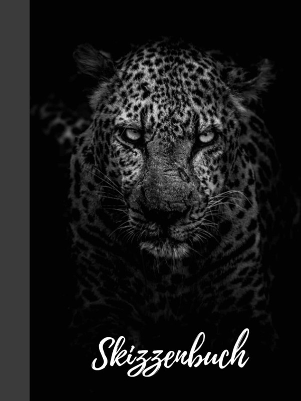 Skizzenbuch gebunden blanko Notizbuch mit Leoparden Design Groß, 8.5x11, 120 ...
