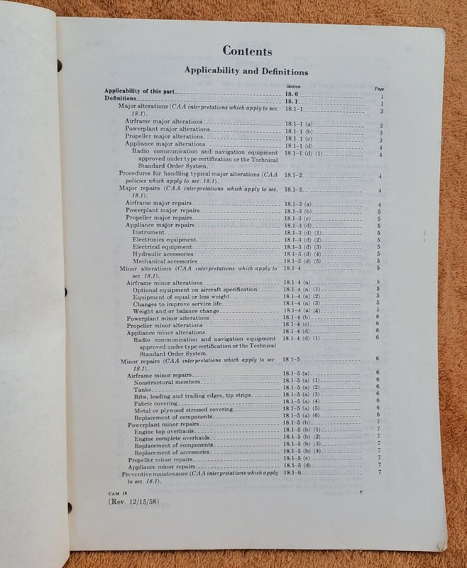 FAA Civil Aeronautics Airplane Manuals Maintenance Repair & General Op 1950's gallery