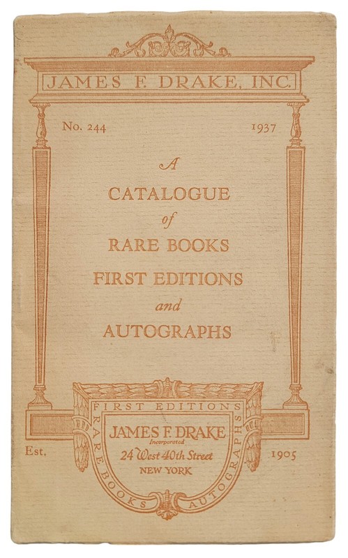 A Catalog of Rare Books First Editions & Autographs Classic Literature Reference