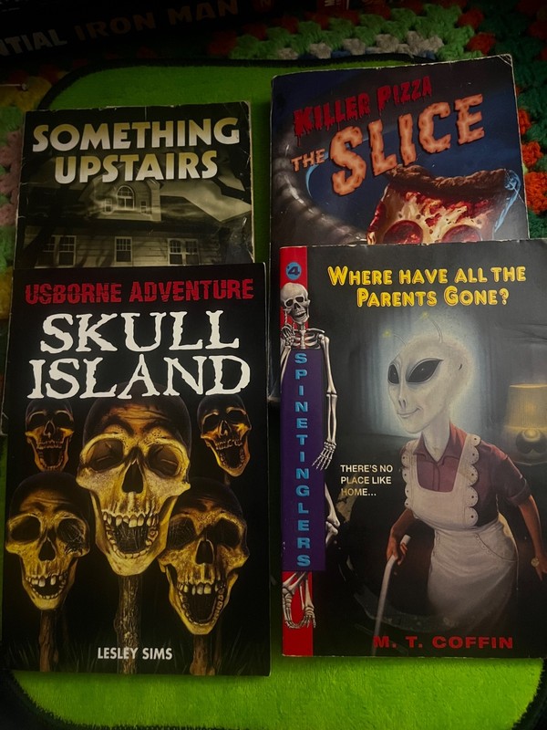 Young Adult Horror Book Lot 4 Spinetinglers Skull Island Something Upstairs