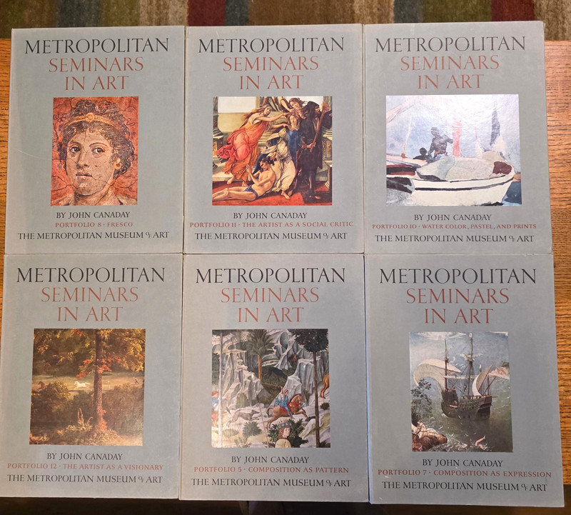 9 Metropolitan Seminars in Art by John Canaday 3 Blue 6 Gray Portfolios w/Prints