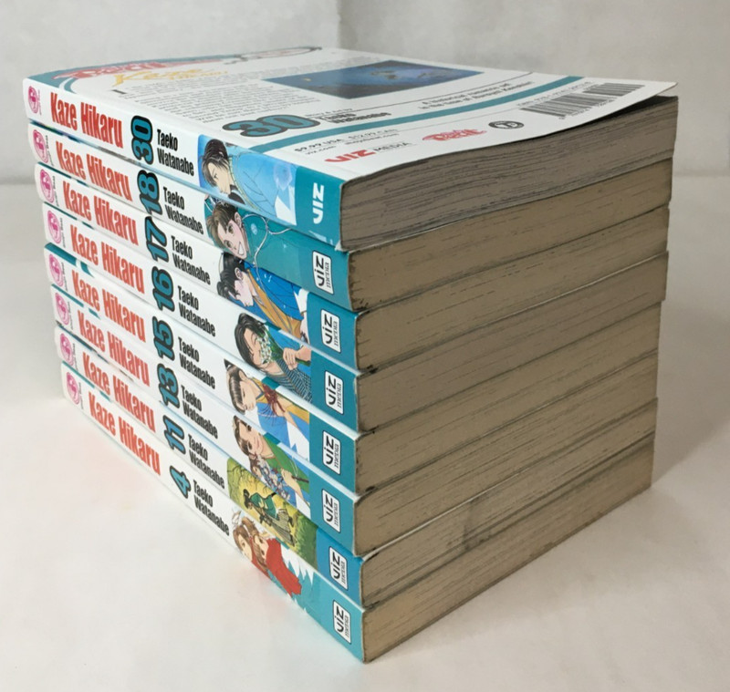 Kaze Hikaru Manga Lot of 8 by Taeko Watanabe - Vols 4 11 13 15-18 & 30 gallery
