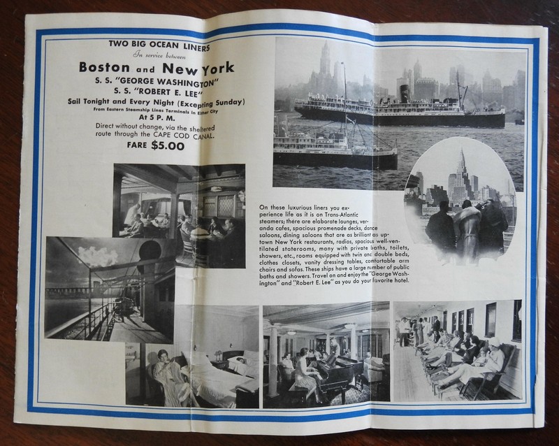 Eastern Steamship Lines 1930 illustrated travel brochure with map gallery