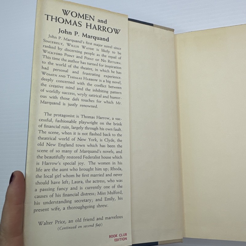 Women and Thomas Harrow John P. Marquand 1958 HC Book Club Edition Novel gallery