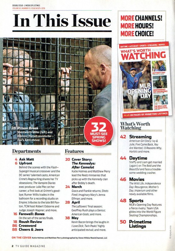 TV GUIDE March 20 2017 Katie Holmes Matthew Perry The Kennedys After Camelot gallery