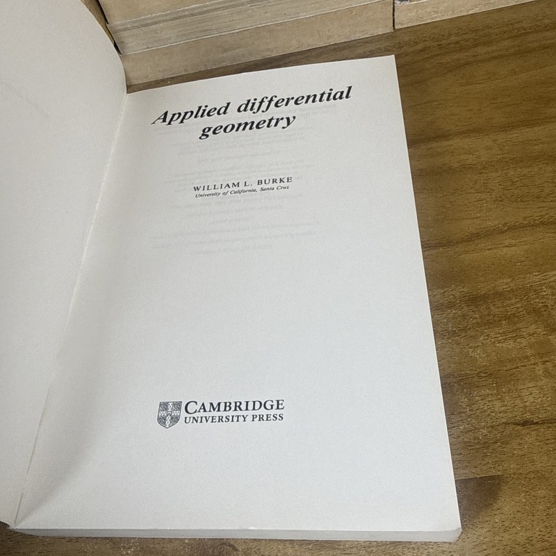 Applied Differential Geometry - William L. Burke - Cambridge University Press gallery
