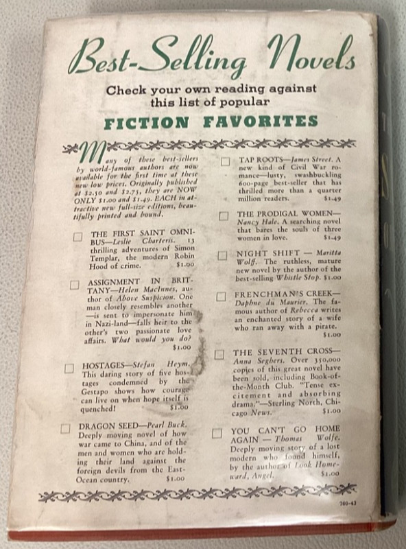 1939 THE FIRST SAINT OMNIBUS by Leslie Charteris HC/DJ Sun Dial Press gallery