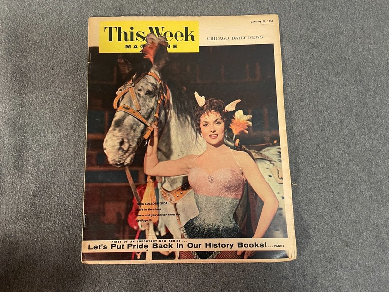 Chicago Daily News This Week Magazine Jan 1956 Gina Lollobrigida Tony Curtis