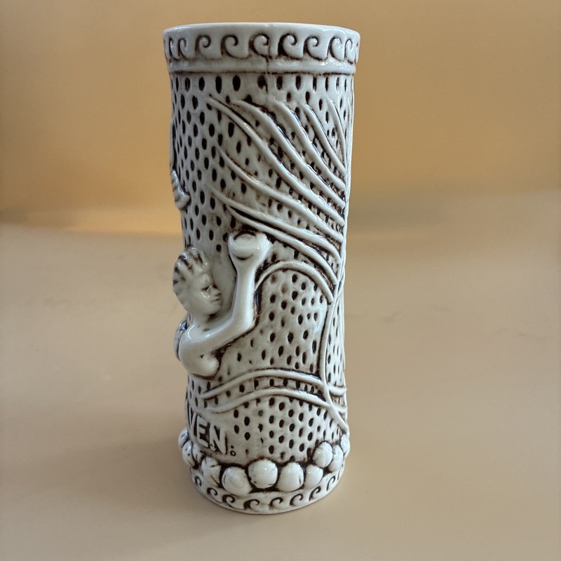 TikiRob Rumhaven White Mermaid Tiki Mug bar ware drink glass straw holder gallery