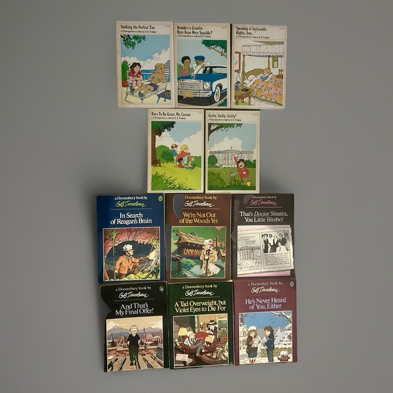 Doonesbury Lynn Johnston Lot of 11 Comic Strip Books Vintage Political Satire