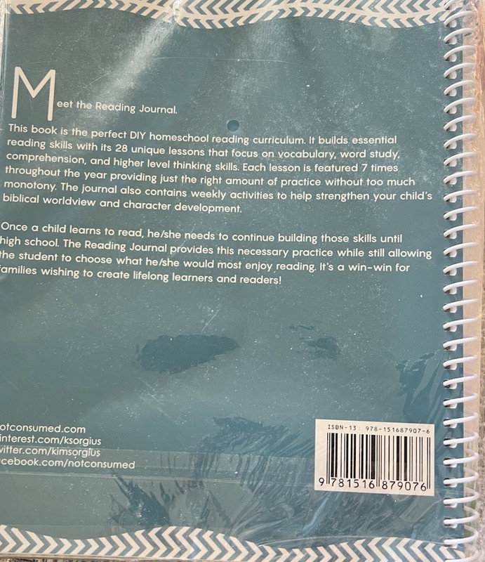Reading Journal: Complete Reading Curriculum Grades 2-8 New In Pkg. -Kim Sourgis gallery