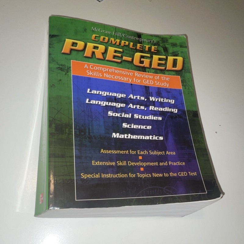 McGraw-Hill Contemporary Complete Pre-GED Study Guide Language Arts, Math