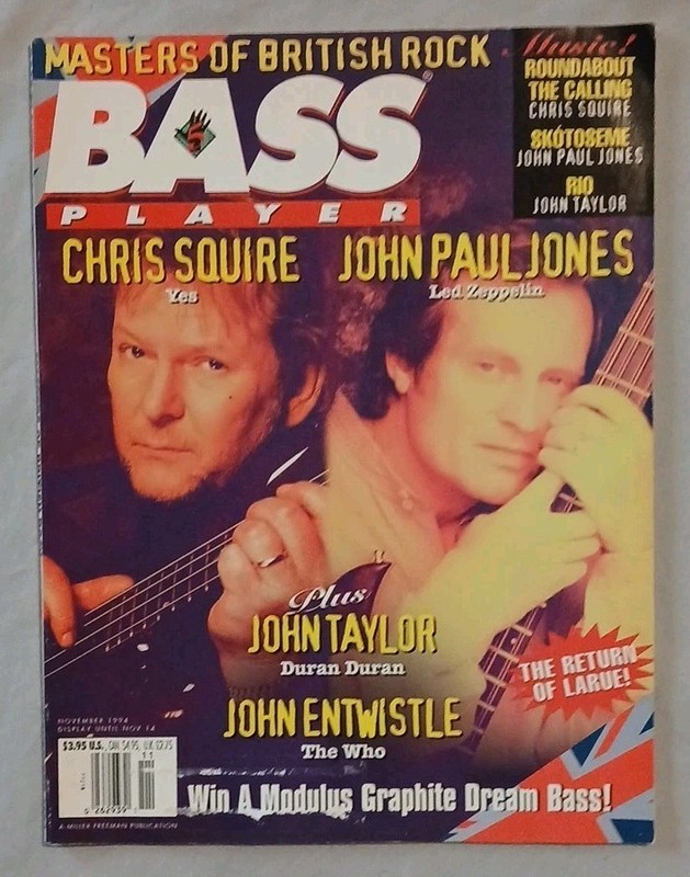BASS PLAYER MAGAZINE NOV 94 CHRIS SQUIRE JOHN PAUL JONES JOHN TAYLOR ENTWISTLE