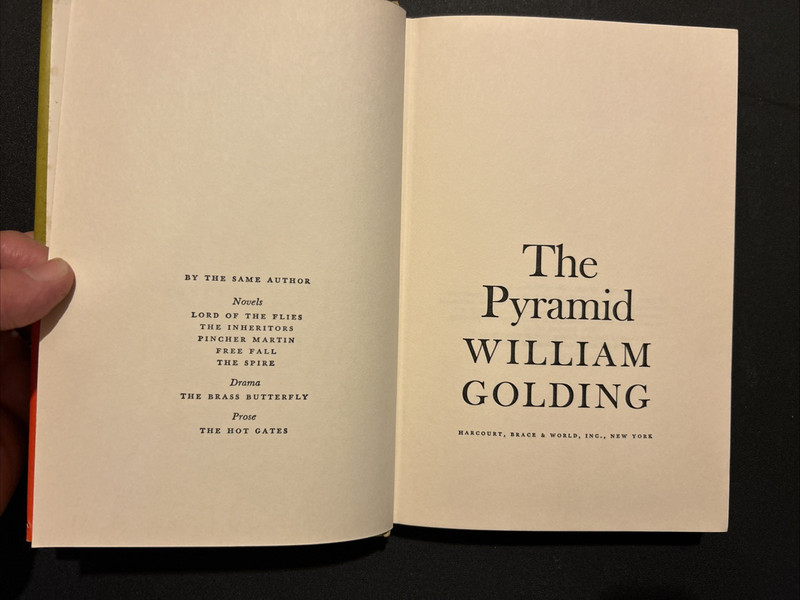 The Pyramid by William Golding 1st Ed HC 1966 Very Good Condition gallery