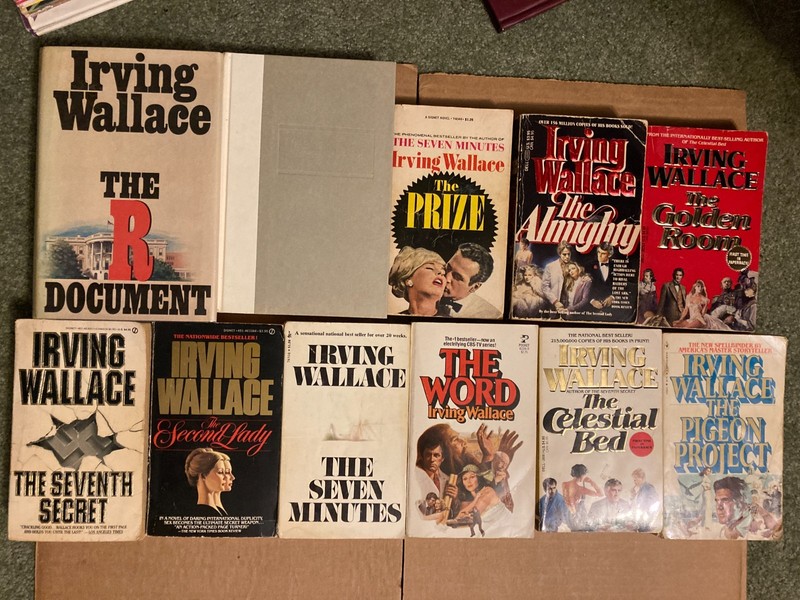 Irving Wallace Vintage Book Lot 11 Titles Hardcover Paperback W/The Prize-Signet