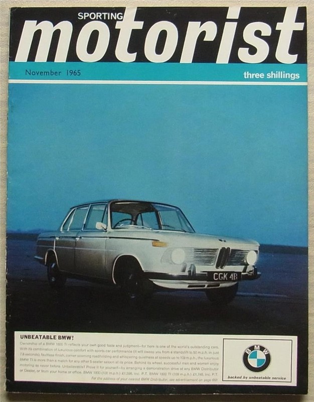 SPORTING MOTORIST Magazine Nov 1965 ASA 1000 GT AC 427 Convertible MINI Jensen